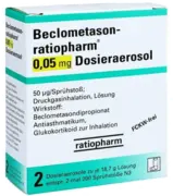 BECLOMETASON-ratiopharm 0,05mg Dosieraer.2x200 Hub